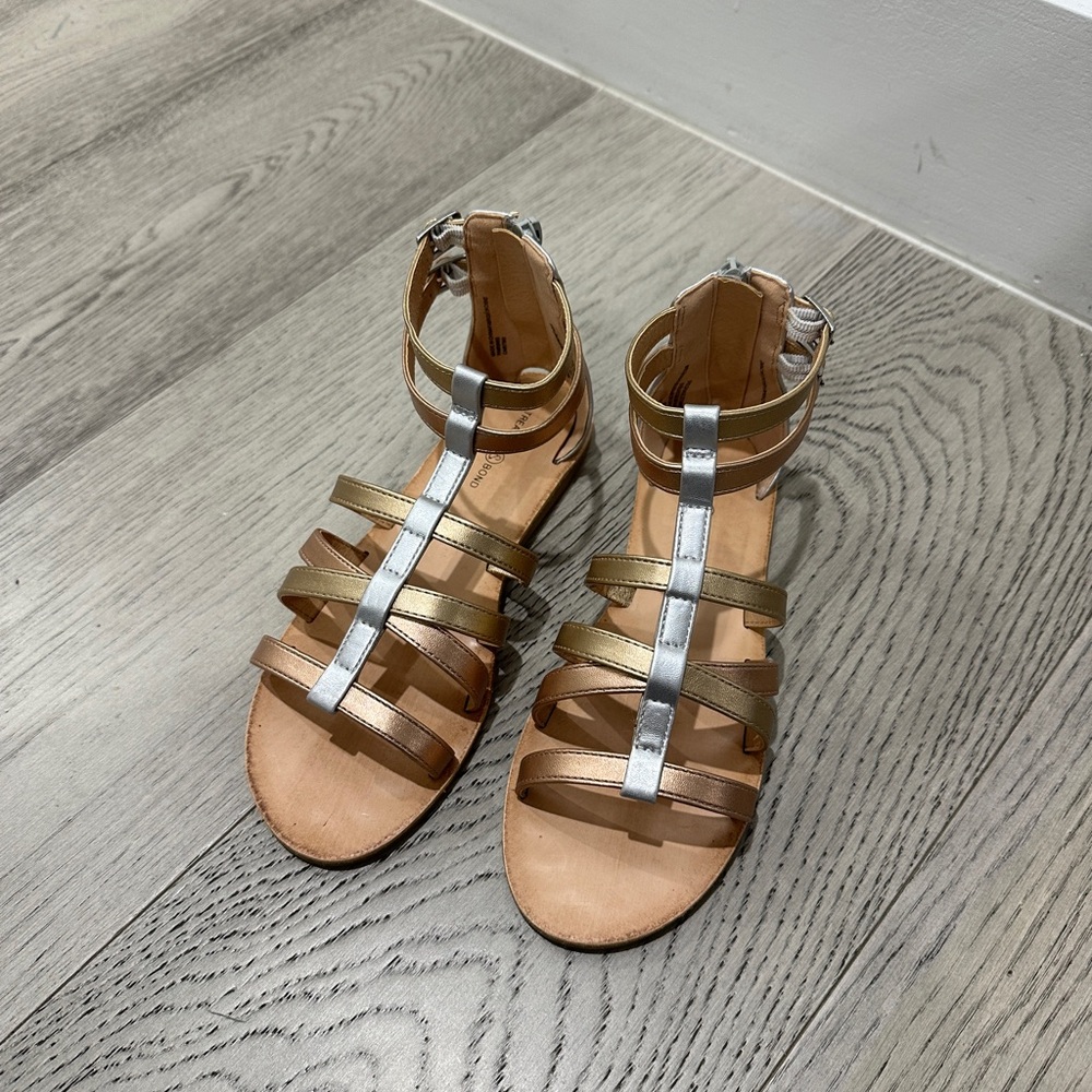 Gold and Silver Strappy Sandals